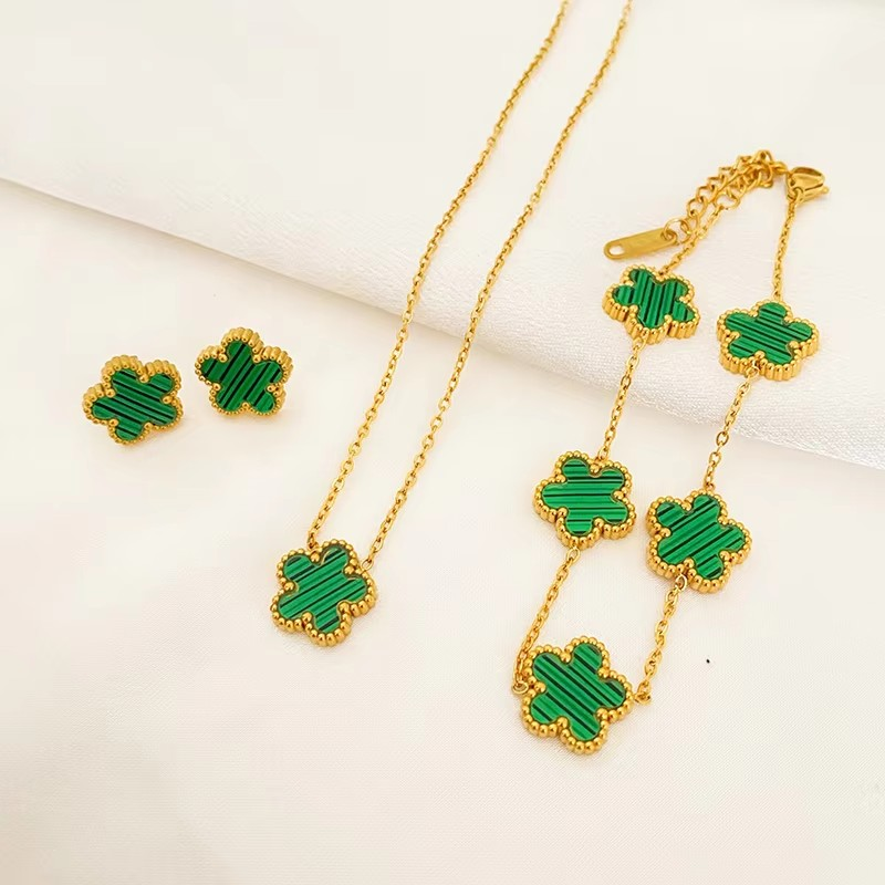 Elegantes Kleeblatt Schmuckset