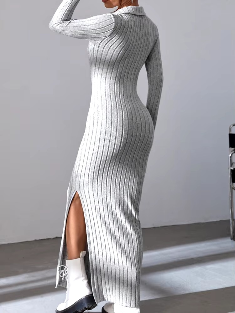 Langes Stickkleid