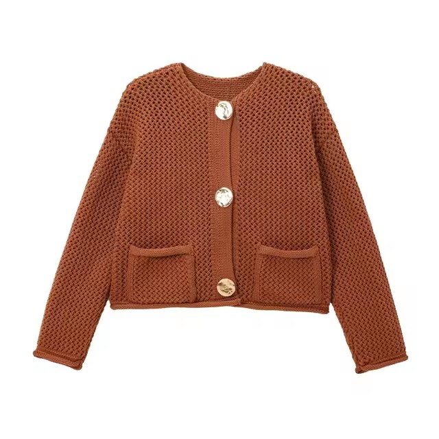 Strickcardigan mit großen Knöpfen