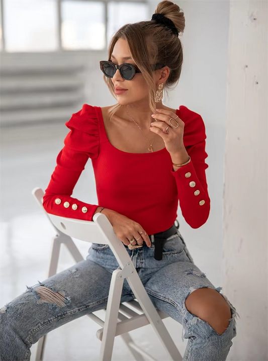 Stylischer Knopfpullover